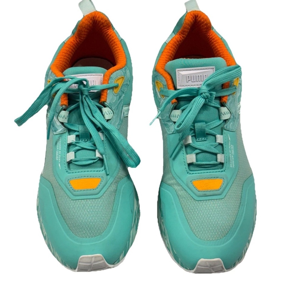 Puma Turquoise and Orange‎ Athletic Sneakers